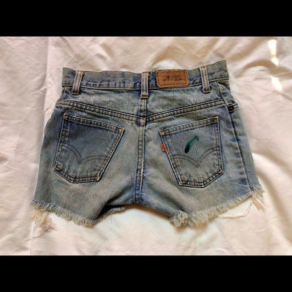 Vtg orange tab Levi’s shorts cut off jeans 80s - Picture 2 of 11